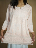 Cotton Chikankari Top – Light Almond - Image 3