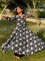 Chitralekha Screen Print Cotton  Anarkali Kurta - Image 3