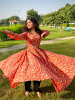 Madhulika Handblock  Cotton Anarkali Kurta - Image 4