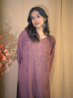 Swara Rayon Chikankari Kurta -Brown - Image 2