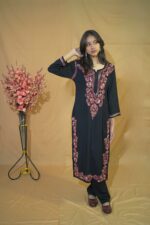 Nisha  Rayon Chikankari Kurti- Crimson