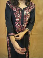 Nisha  Rayon Chikankari Kurti- Crimson - Image 3