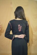 Nisha  Rayon Chikankari Kurti- Crimson - Image 2