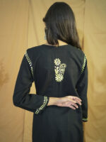 Nisha  Rayon Chikankari Kurti- Lime Green - Image 2