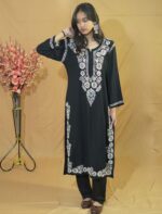 Nisha  Rayon Chikankari Kurti- Light Mulicolour