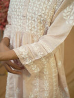 Tara Cotton Chikankari Top – Light Almond - Image 3