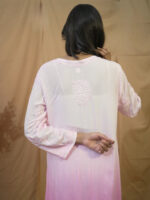 Kaya Double Shade ModalChikankari  Kurta Palazzo Set - Pink - Image 2