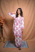 Ira Crape  Chikankari Kurta Pant Set - Image 3