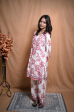 Ira Crape  Chikankari Kurta Pant Set - Image 4