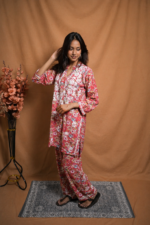 Sugandha Rayon Chikankari Kurta Pant set -Red - Image 4