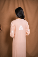 Vaani Modal Chikankari Kurti- Peach - Image 4